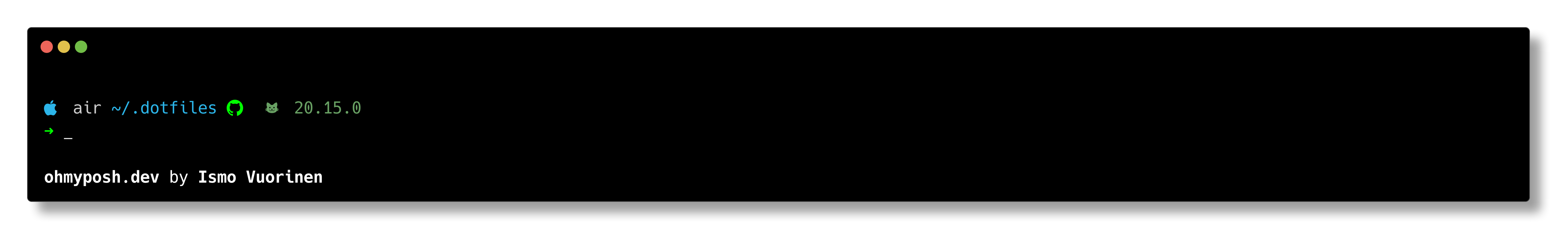 screenshot of the oh-my-posh shell