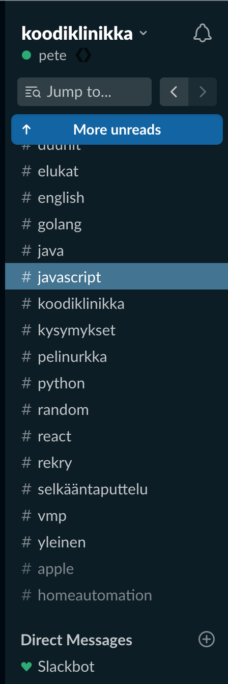 Koodiklinikka Slack-teema